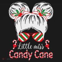 Little Miss Candy Cane Christmas Messy Bungirl Visor thumb 3