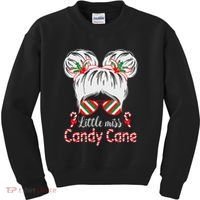 Little Miss Candy Cane Christmas Messy Bungirl Kids Sweatshirt thumb 0