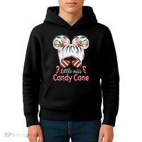 Little Miss Candy Cane Christmas Messy Bungirl Kids Hoodie thumb 4