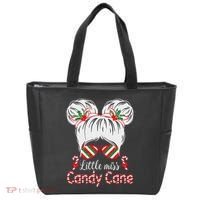 Little Miss Candy Cane Christmas Messy Bungirl Tote Bag thumb 0