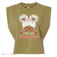 Little Miss Candy Cane Christmas Messy Bungirl Garment-Dyed Women's Muscle Tee thumb 0
