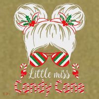Little Miss Candy Cane Christmas Messy Bungirl Garment-Dyed Women's Muscle Tee thumb 6