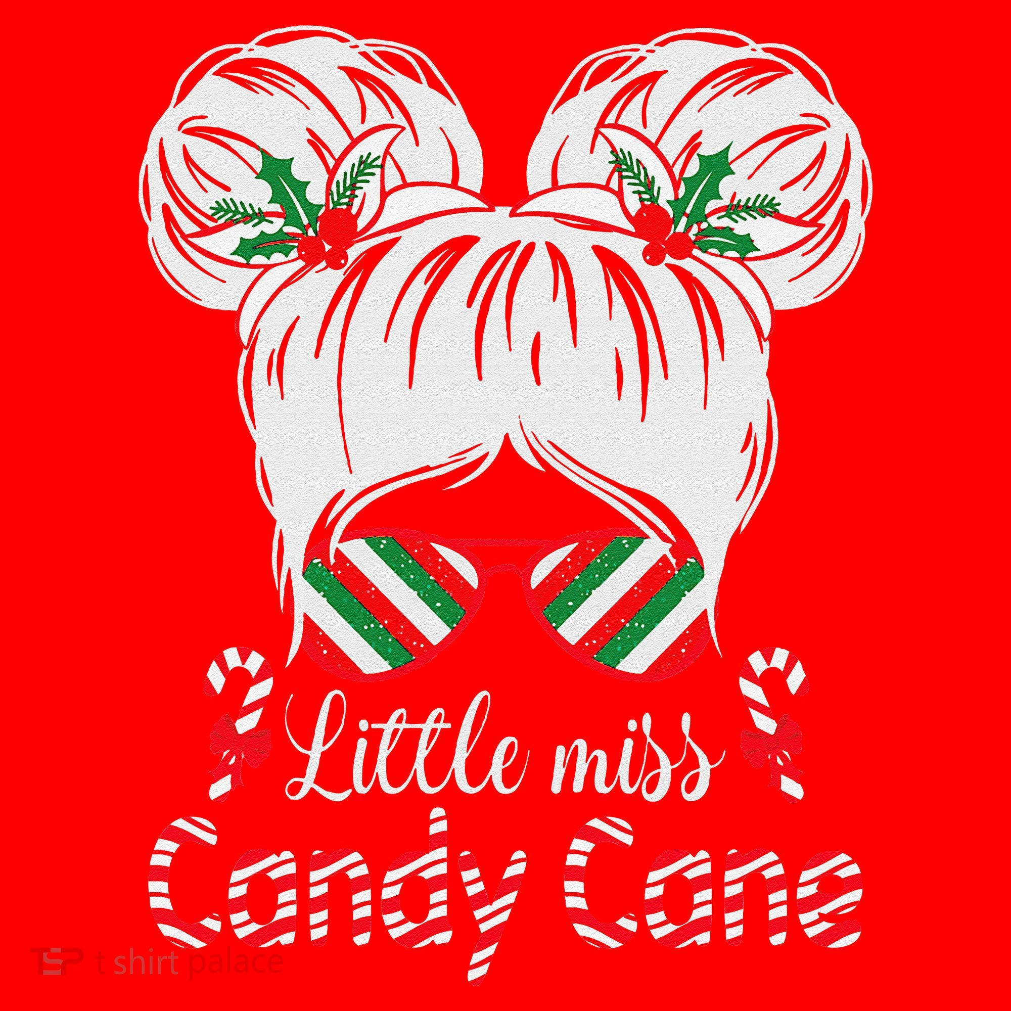 Little Miss Candy Cane Christmas Messy Bungirl Santa Hat