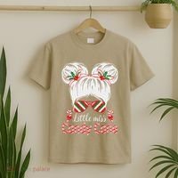 Little Miss Candy Cane Christmas Messy Bungirl T-Shirt thumb 2