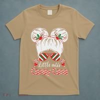 Little Miss Candy Cane Christmas Messy Bungirl T-Shirt thumb 5