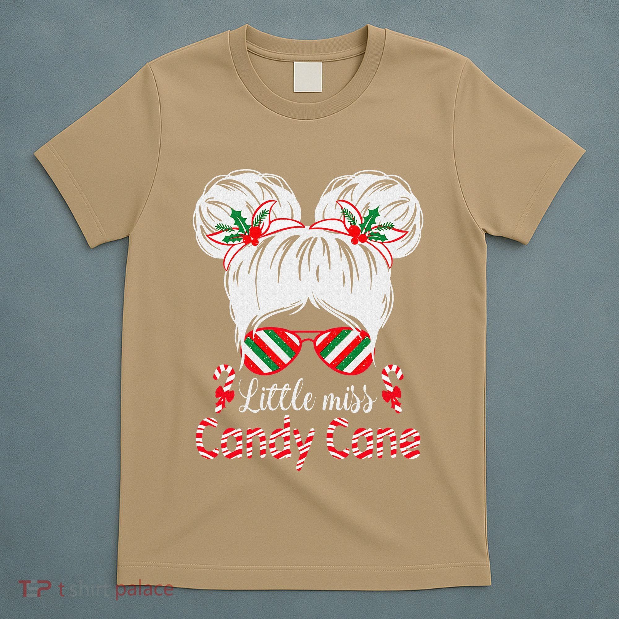 Little Miss Candy Cane Christmas Messy Bungirl T-Shirt