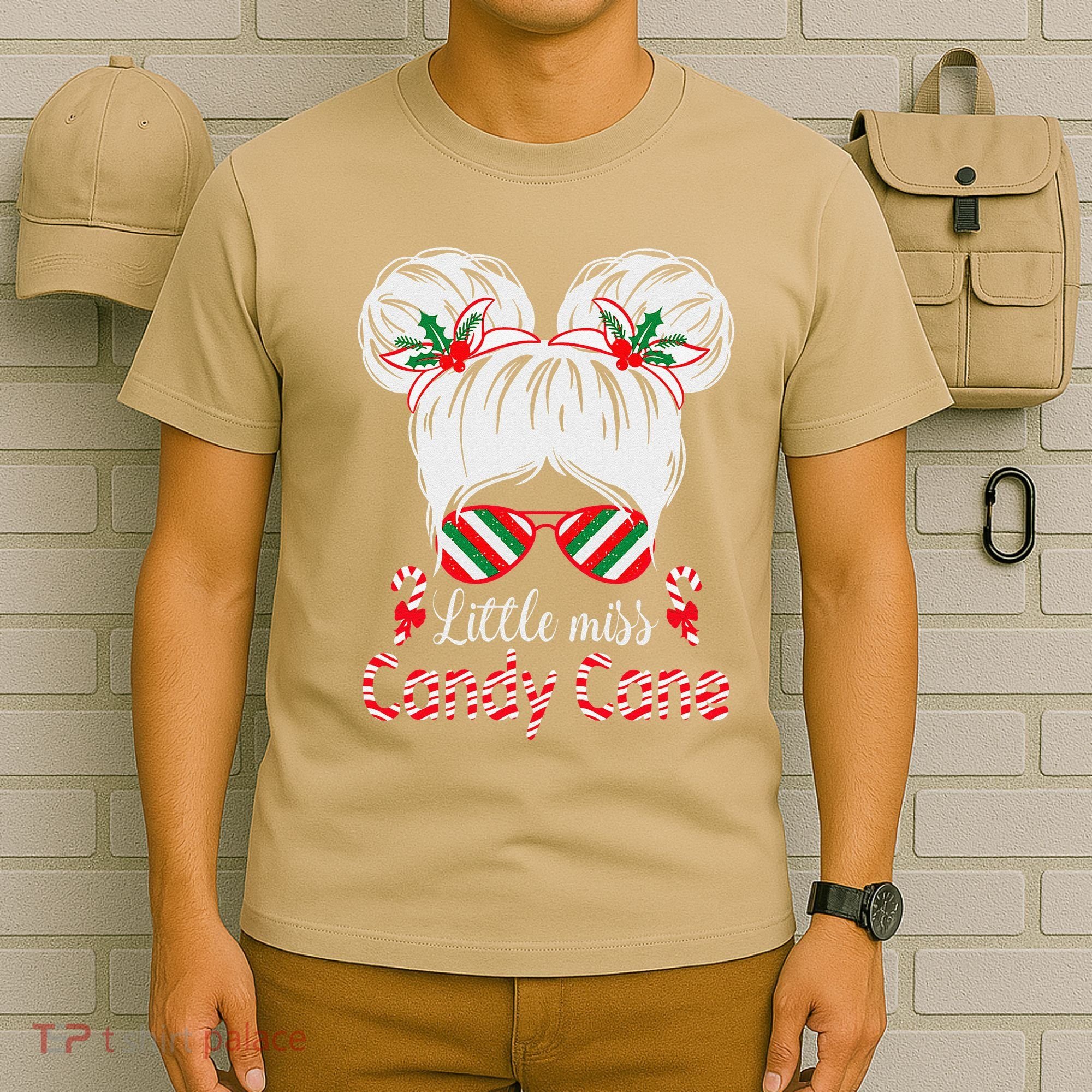 Little Miss Candy Cane Christmas Messy Bungirl T-Shirt