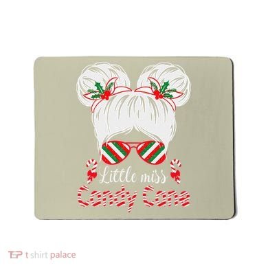Little Miss Candy Cane Christmas Messy Bungirl Mousepad