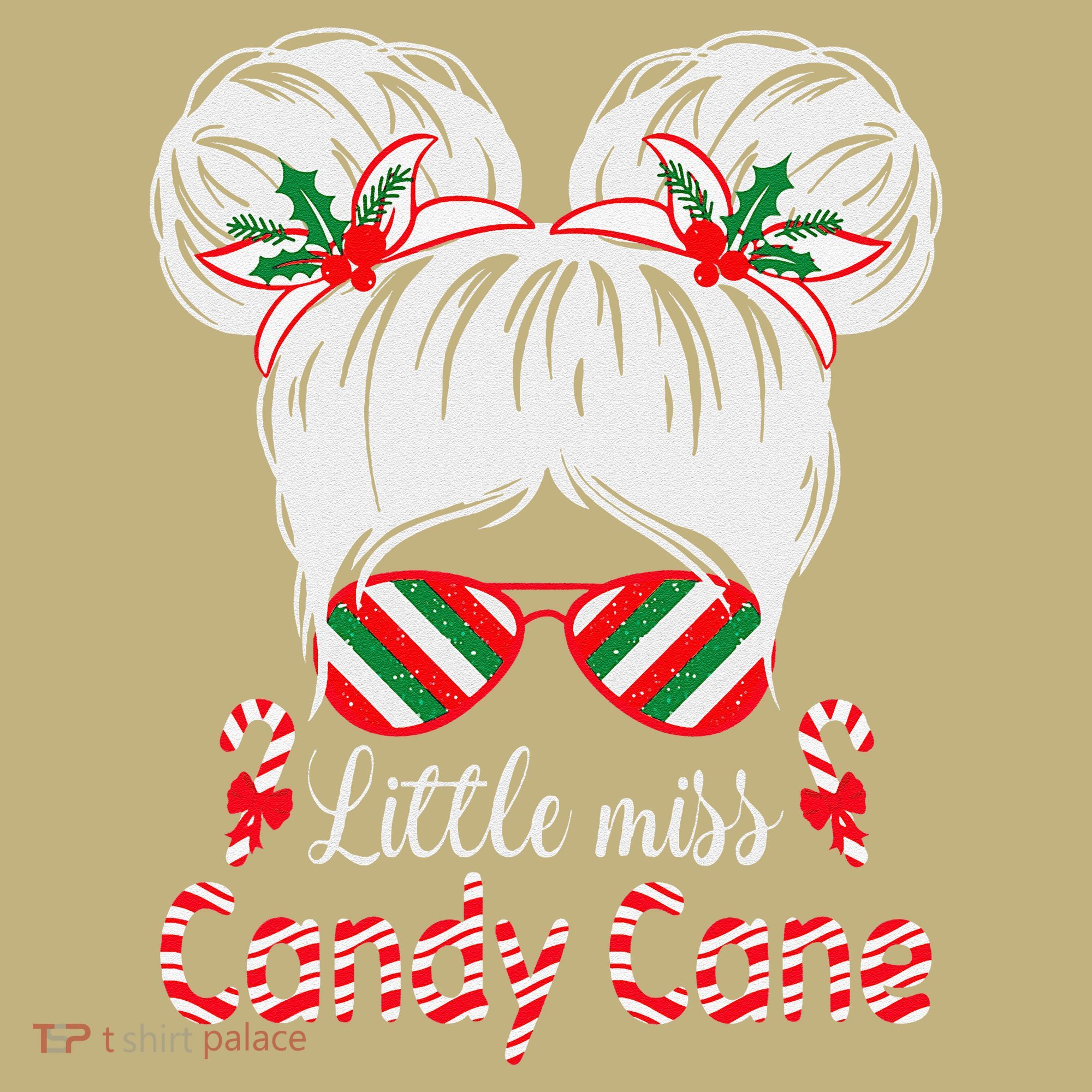 Little Miss Candy Cane Christmas Messy Bungirl Mousepad