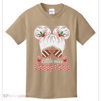 Little Miss Candy Cane Christmas Messy Bungirl Kids T-Shirt thumb 0