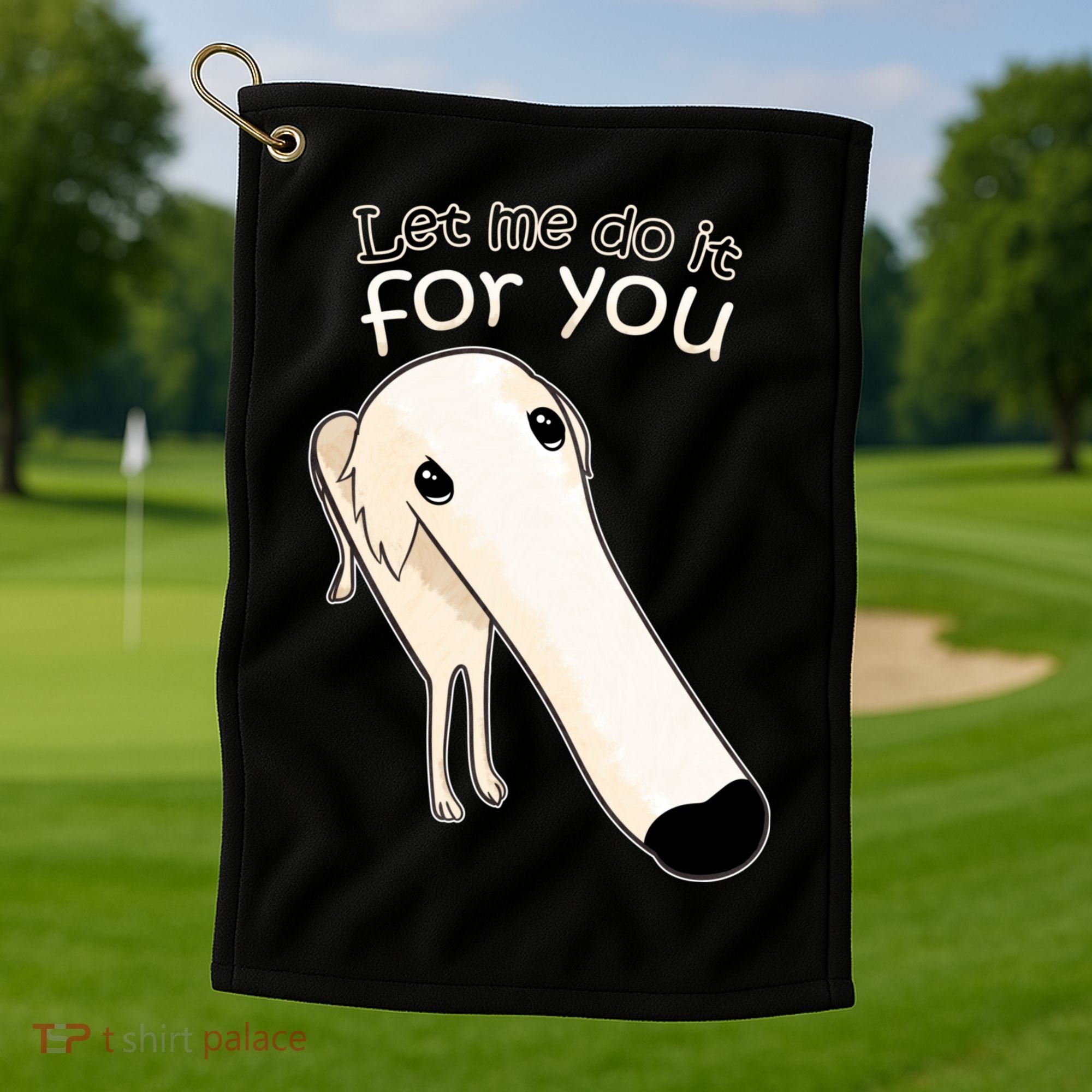 Let Me Do It For You Borzoi Dog Meme Golf Towel
