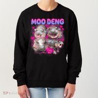 Love Moo Deng Funny Cute Hippo Meme Women's Sweatshirt thumb 0