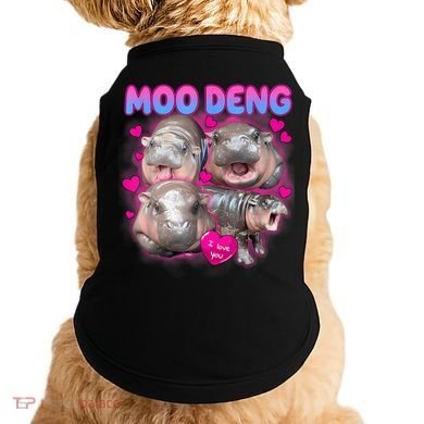 Love Moo Deng Funny Cute Hippo Meme Doggie Tank