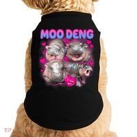 Love Moo Deng Funny Cute Hippo Meme Doggie Tank thumb 0