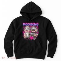 Love Moo Deng Funny Cute Hippo Meme Hoodie thumb 0