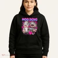 Love Moo Deng Funny Cute Hippo Meme Hoodie thumb 5