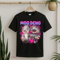 Love Moo Deng Funny Cute Hippo Meme T-Shirt thumb 2