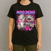 Love Moo Deng Funny Cute Hippo Meme T-Shirt thumb 4