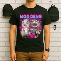 Love Moo Deng Funny Cute Hippo Meme T-Shirt thumb 6