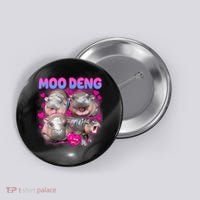 Love Moo Deng Funny Cute Hippo Meme Button thumb 0