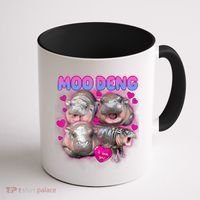Love Moo Deng Funny Cute Hippo Meme Coffee Mug thumb 1