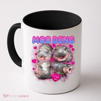 Love Moo Deng Funny Cute Hippo Meme Coffee Mug