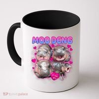 Love Moo Deng Funny Cute Hippo Meme Coffee Mug thumb 0