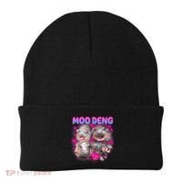 Love Moo Deng Funny Cute Hippo Meme Beanie thumb 0