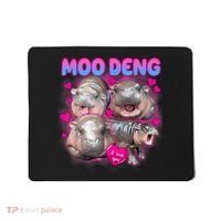 Love Moo Deng Funny Cute Hippo Meme Mousepad thumb 0