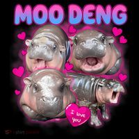Love Moo Deng Funny Cute Hippo Meme Mousepad thumb 1
