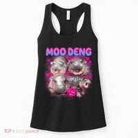 Love Moo Deng Funny Cute Hippo Meme Women's Tank Top thumb 0