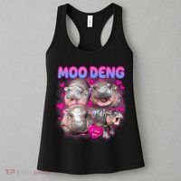Love Moo Deng Funny Cute Hippo Meme Women's Tank Top thumb 3