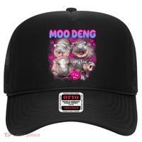 Love Moo Deng Funny Cute Hippo Meme Hat thumb 0