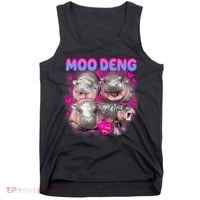 Love Moo Deng Funny Cute Hippo Meme Tank Top thumb 0