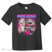 Love Moo Deng Funny Cute Hippo Meme Toddler T-Shirt thumb 0