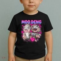 Love Moo Deng Funny Cute Hippo Meme Toddler T-Shirt thumb 2