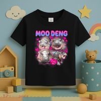 Love Moo Deng Funny Cute Hippo Meme Toddler T-Shirt thumb 3