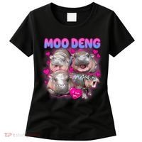 Love Moo Deng Funny Cute Hippo Meme Women's T-Shirt thumb 0