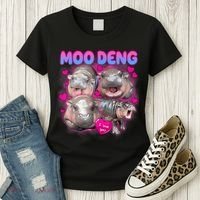 Love Moo Deng Funny Cute Hippo Meme Women's T-Shirt thumb 3