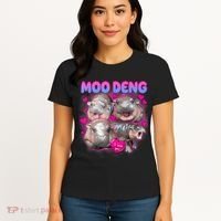 Love Moo Deng Funny Cute Hippo Meme Women's T-Shirt thumb 4