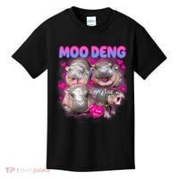 Love Moo Deng Funny Cute Hippo Meme Kids T-Shirt thumb 0