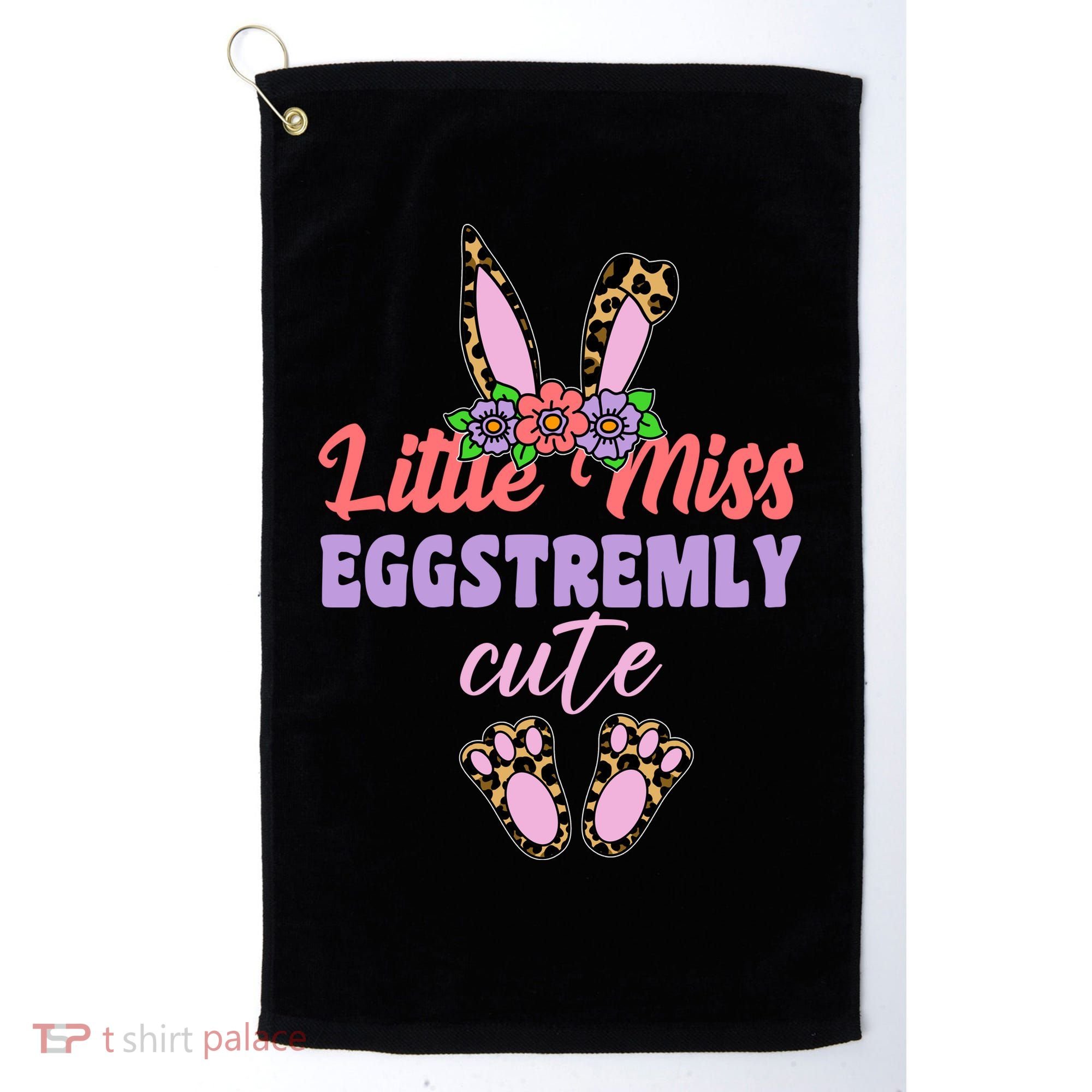 Little Miss Eggstremly Cute Easter Bunny Golf Towel