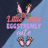 Little Miss Eggstremly Cute Easter Bunny Raglan Baseball Sleeve Shirt thumb 2