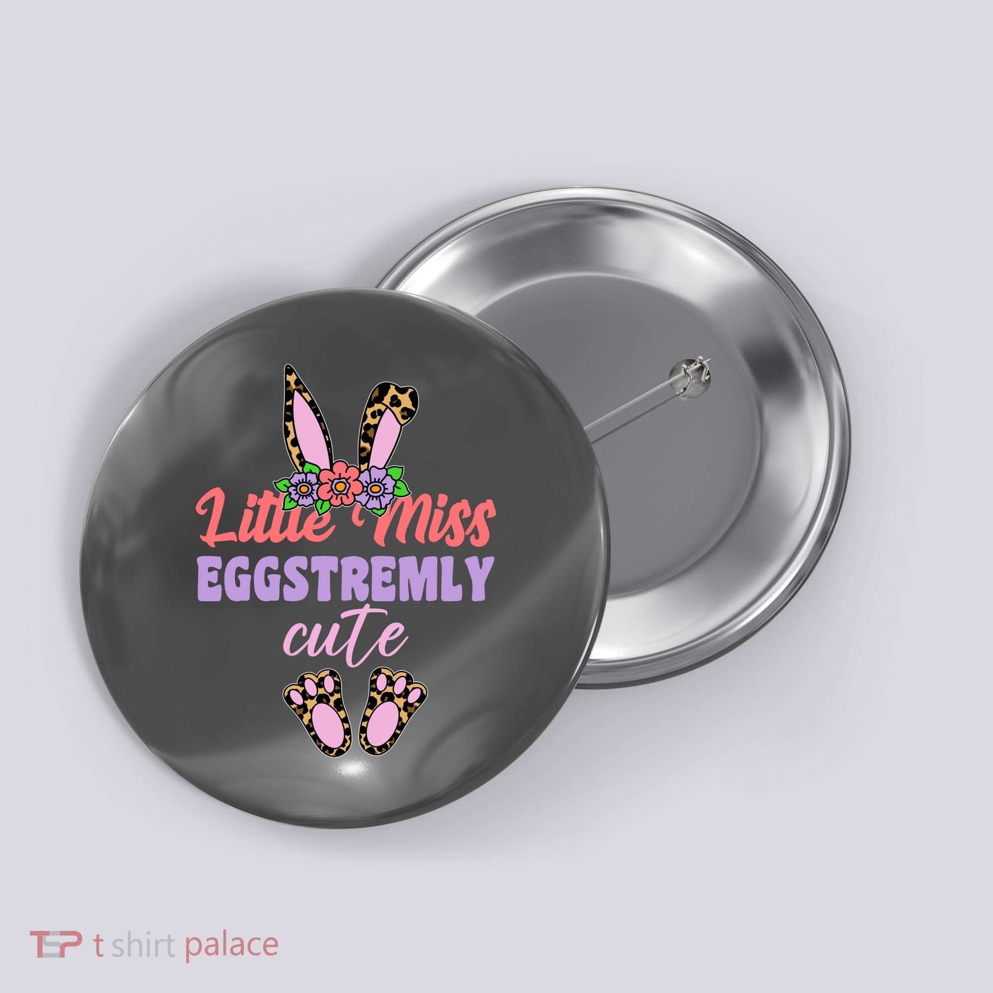Little Miss Eggstremly Cute Easter Bunny Button