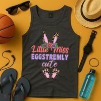 Little Miss Eggstremly Cute Easter Bunny Tank Top thumb 4