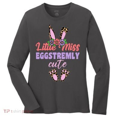 Little Miss Eggstremly Cute Easter Bunny Women's Long Sleeve Shirt