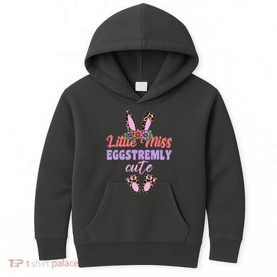 Little Miss Eggstremly Cute Easter Bunny Kids Hoodie