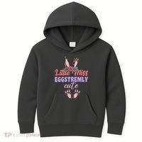 Little Miss Eggstremly Cute Easter Bunny Kids Hoodie thumb 0