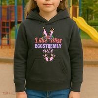 Little Miss Eggstremly Cute Easter Bunny Kids Hoodie thumb 3