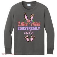 Little Miss Eggstremly Cute Easter Bunny Kids Long Sleeve Shirt thumb 0